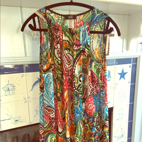 MSK Multicolor Paisley Midi Dress - Picture 1 of 4